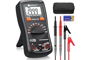 Neoteck Auto Ranging Digital Multimeter, AC/DC Voltage Tester Meter with Capacitance Frequency Resistance Continuity and Diod