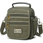 Man Small Canvas Crossbody Phone Purse Bag Mini Messenger Bag Waist Belt Side Bag