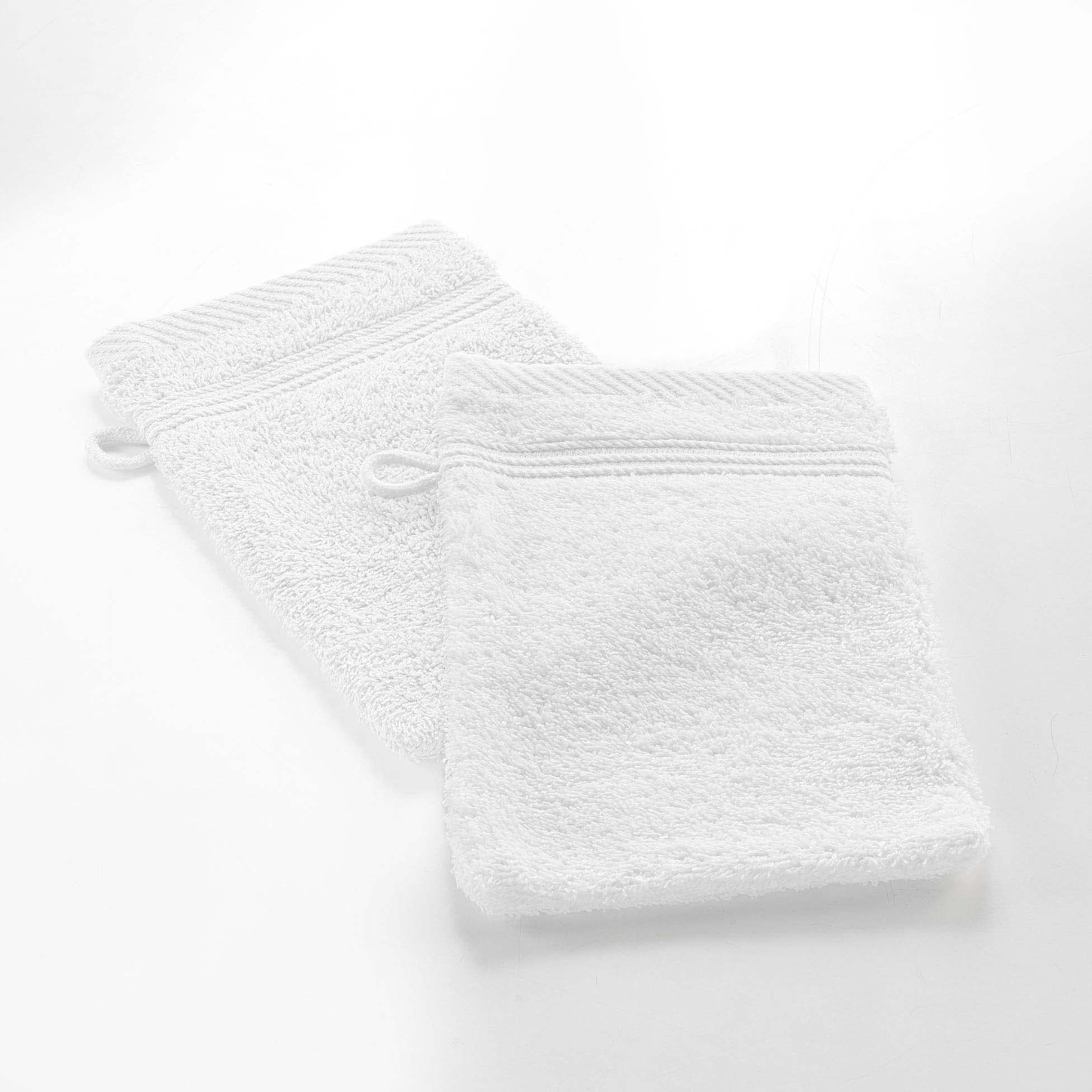 Douceur d'Intérieur, Tendresse 2 Wash Mitts 15 x 21 cm White Sponge Plain