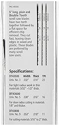 OLSON SAW DT49300 Double Tooth Scroll Saw Blade