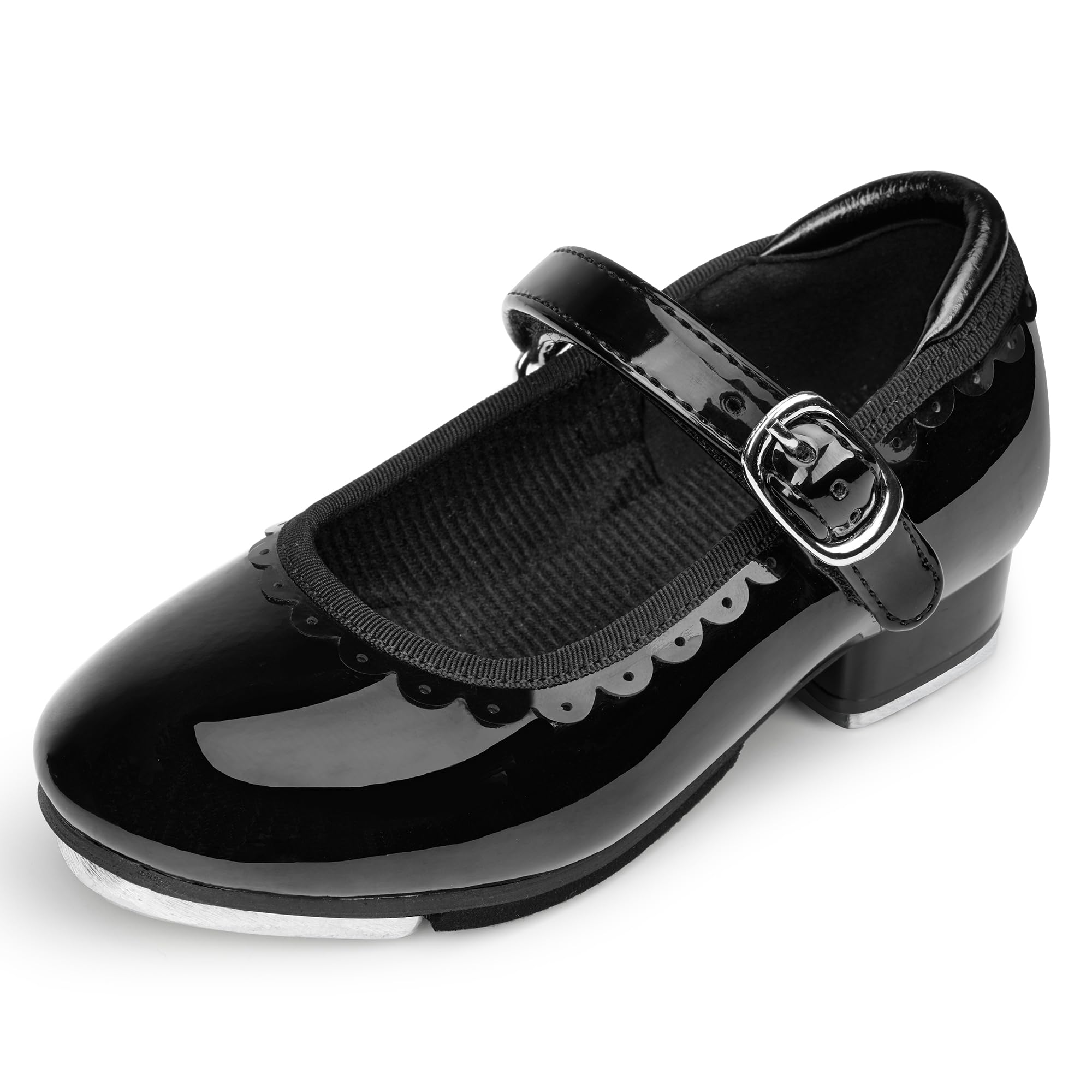 Stelle Tap Shoes for Girls Toddler Dance Shoes Easy Strap Scallop Design (Toddler/Little Kid/Big Kid)