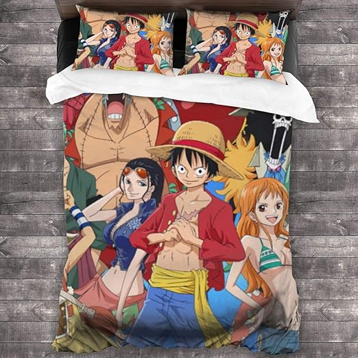 Amazon ワンピースルフィ 布団カバー 3点セット ベッドカバー 寝具カバーセット 通気性 防ダニ 抗菌 防臭 丸洗い可能 四季通用 177x218cm 寝具カバーセット オンライン通販