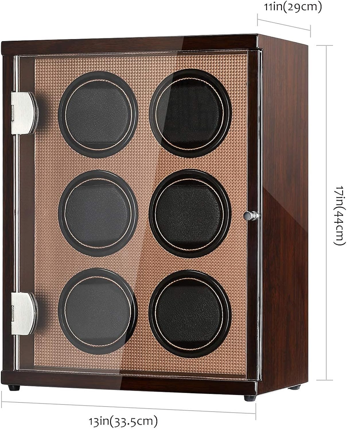CHIYODA Automatic Watch Winder for 6 Watches, 6 Quiet Mabuchi Motors, LCD Display & Control Screen: Watches