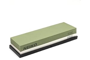 NEIKO 54003A Whetstone, Knife Sharpening Stone, 3000 & 8000 Grit, Coarse, 2 Side Sharpener Stone, Water Sharpening Stone Set, Scissor, Blade, Kitchen Knife Sharpener Stone, Wet Stone Sharpening Kit