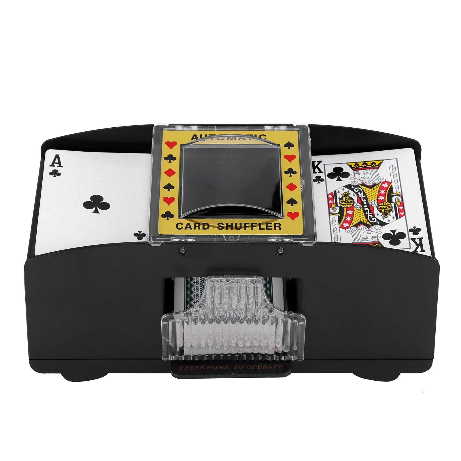 Zankeox Automatic Card Shuffler Machine - Electronic Casino Poker 2 Deck Shuffling, Battery Operated -One/Two Deck Card Shufflers Sorter, Cards Playing Tool Accessories (Battery)