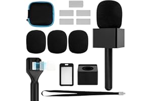 13pcs Handheld Microphone Adapter Kit, Handheld Adaptor for Interview Mic Handle with Windshields for Vlogging Content Creati