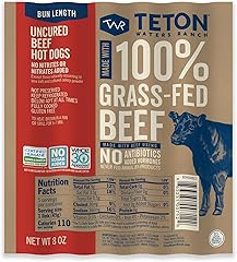 Teton Waters Ranch 100% Grass-Fed Beef Bun Length Hot Dogs, 8 oz