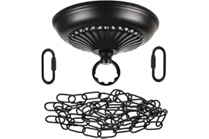 S SANGLE SOPFFY Sangle Soppfy Vingage Canopy Kit and Pendant Light Fixture Chain for Chandelier or Swag Light Fixtures,Maximum Weight of 50 Pounds, 6 feet,Heavy Duty,5 Inches Diameter, Black…