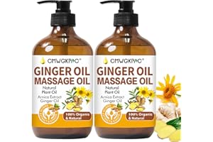 CMWGKBC 2 Pack Ginger Oil Lymphatic Drainage Massage,Belly Drainage Ginger Oil-Warming Tired Sore Muscle Ginger Massage Oils With Natural Arnica Extract,Grapeseed Oil,Vitamin E Massage Oil for Massage Therapy