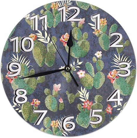Amazon Co Jp Cactus Art 壁掛け時計壁掛け インテリア リビング 子供 おしゃれ 掛け時計 デジタル 無音 電池式 静か ホーム キッチン