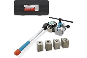 ABN Professional Brake Line Flaring Tool Kit, 45 Degrees - Single, Bubble, Double Flare Tool Kit for Steel, Copper Tube