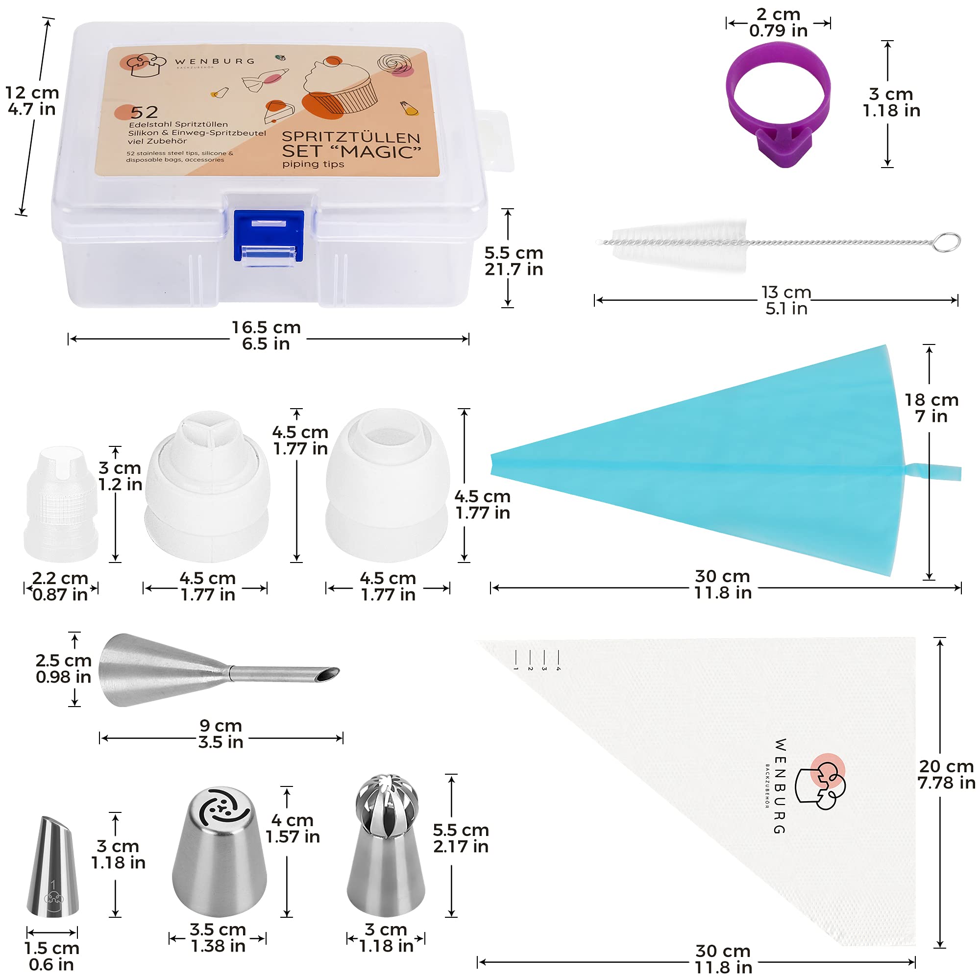 Mua Wenburg Russian Piping Tips Set 100pcs - Icing Tips for Cake ...