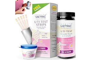 HEALTH METRIC UTI Test Strips for Women & Men - Easy to Use at Home Urinary Tract Infection Testing Kit | Clinically Tested Urine Dipsticks | Foil-Wrapped for Extended Lifetime | 50 Strips