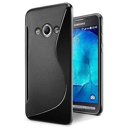 Conie Rückschale kompatibel mit Samsung Galaxy Xcover 2, Schwarze Silikon Backcover Schutzhülle aus sturzsicheren TPU Kratzfe