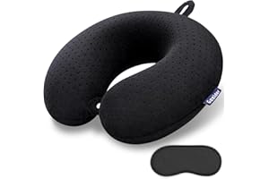 Black Travel Neck Pillow Memory Foam Airplane Pillow for Neck and Head Support Soft Portable U Shape Neck Pillow for Plane, C