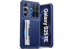 ATATOO for Samsung Galaxy S25 FE Wallet Case, Built-in Card Holder (3-5 Cards) & Slide Camera Cover & RFID Blocking, Military Grade Protection, Shockproof Cover Case for Galaxy S25 FE 6.7" 2025, Blue