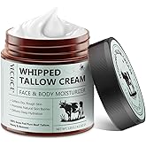 Beef Tallow for Skin, Tallow and Honey Balm, All Natural Moisturizer Hydrates and Nourishes the Skin, Deeply Moisturizing for Face & Body, Organic Grass Fed Whipped Beef Tallow & Honey Beeswax-4.2 Oz