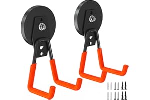 LAOWU Extra Strong Magnetic Hooks for Hanging Heavy Duty, 2.6in Large Industrial Magnet Hooks, Magnetic Hook with Anti-Slip Coating, Storage Utility Magnetic Holder for Garage Shelve and Garden Tools