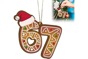 Christmas 67 Acrylic Ornament, Six Seven Funny Xmas Holiday Ornament, Funny 67 Decorations Meme Grandkid Gift for Christmas T