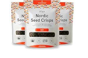 Joey Nordic Super Seed Crisps, Truffle Flavour, Organic, Gluten-Free, Kosher Crackers, 3 × 110 g Packs