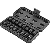 �鶹�� Brand - Denali 16-Piece 3/8-Inch Drive Impact Hex Driver Set, SAE/Metric Size with Carrying Case