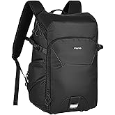 MOSISO Camera Backpack, DSLR/SLR/Mirrorless Camera Bag with Breathable Back Panel, Photography Travel Backpack with 15-16 inch Laptop Compartment&Tripod Holder&Rain Cover for Canon/Nikon/Sony, Black