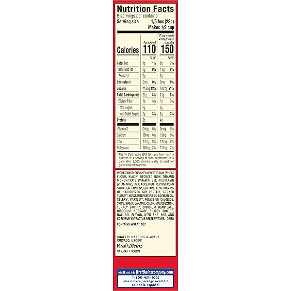 STOVE TOP STUFFING MIX FOR TURKEY, 6 OZ BOX