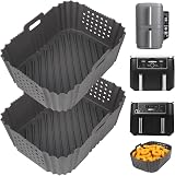 YQL 2Pcs Perforated Silicone Air Fryer Liners for Ninja Dual 9.5L SL400UK