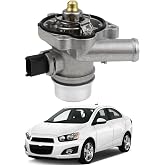 YzusGomumu Aluminium Coolant Thermostat Housing Assembly Fit for Chevy 1.4L | Compatible with 2011-2020 Chevy Cruze Limited Sonic Trax, Buick Encore, Sensor &amp; O-ring, Replace 25200455 55593034 902-808