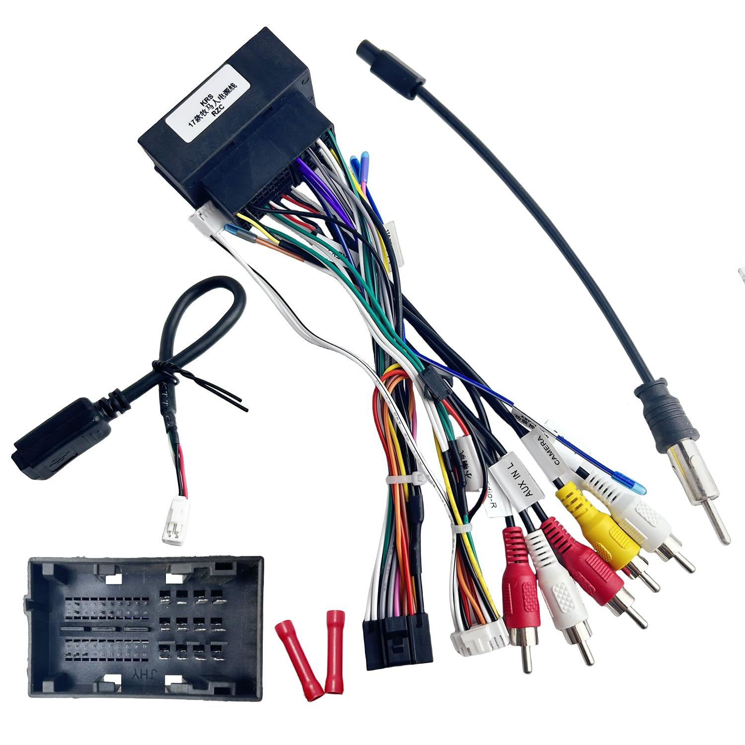 Photo 1 of 16Pin ISO Aftermarket Radio Harness Adapter Compatible with Chrysler 2015-2018 Dodge 2014-2019 Jeep 2018-2019, 16Pin Android Car Stereo Wiring Harness with SWC Reverse for Ram Cherokee