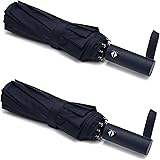 PFFY 2 PACKS Small Umbrella Windproof Compact Travel Collapsible Light, Automatic, Strong and Portable - Wind Resistant, Fold