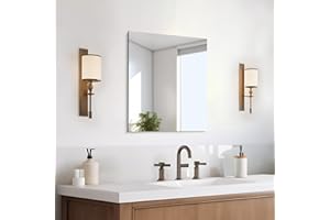 CILIBER Frameless Mirror 16"x20", Rectangle Bathroom Mirror, Shatterproof Vanity Mirrors Polished Edge, Unframed Mirrors for Wall Hangs Horizontally or Vertically for Home Gym Bedroom Living Room