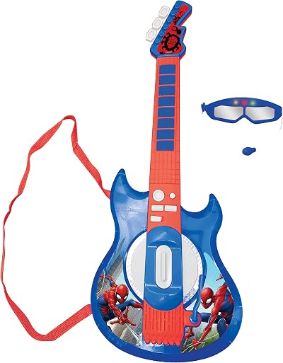 Lexibook Spider-Man Light-Up Electronic Guitar with Glasses Microphone