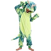 Loiahoer Kids & Teens Tie-dye Triceratops Onesie Costume Dino Halloween Costume