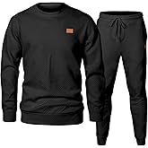 JMIERR Men's 2 Piece Outfits Knit Jacquard Pullover Sweatshirt Tracksuit & Joggers Sweatpants Sweatsuit Sets with Pockets