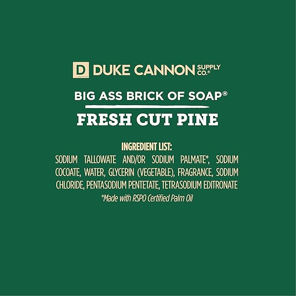 DUKE CANNON SUPPLY CO. – GREAT AMERICAN FRONTIER MEN’S BIG BRICK OF SOAP, FRESH CUT PINE (10 OZ) SUPERIOR GRADE SOAP BAR WITH UNIQUE, OUTDOOR, MASCULINE SCENTS – FRESH CUT PINE, MODERN INVIGORATING