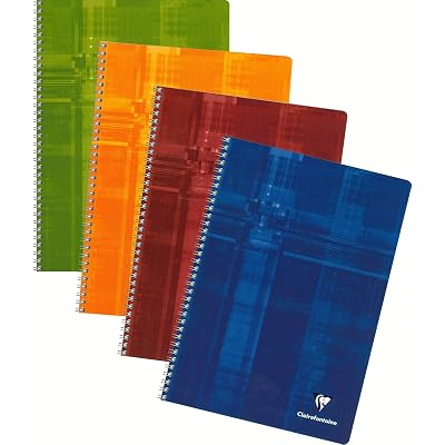 Clairefontaine 81644C Wire Bound Notebooks, A4, Squared, 90 g, 90 Sheets - Assorted Colours, Pack of 5