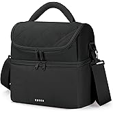 Vuudh Insulated Lunch Bags for Women, Quilted Lunch Box, Lightweight Puffy Padded Waterproof Lunch Tote, Reusable Lunch Cooler bag for Work Picnic Travel