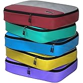 Large Packing Cubes for Travel - 5pc Packing Cubes for Suitcases - Lightweight Luggage Organizer Bags (Non-Compression)