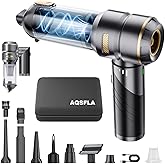 AQSFLA Car Vacuum Portable Cordless 22000PA High Power Handheld Mini Vacuum Cleaner Rechargeable Foldable with Brushless Motor Air Blower Duster Pump for Car Home Office Pet (Gray)