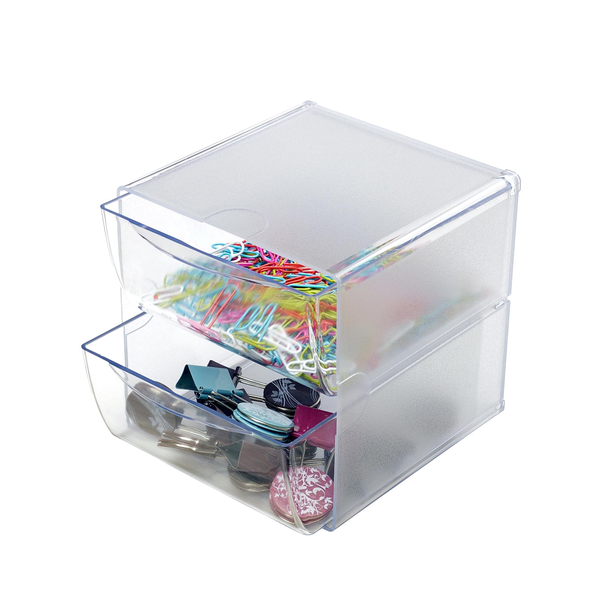 Deflecto DE350101 2-Cube Storage Box with Drawers