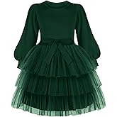 Arshiner Toddler Dress Little Girls Tutu Fall Winter Puff Long Sleeve Princess Party Tulle Dresses