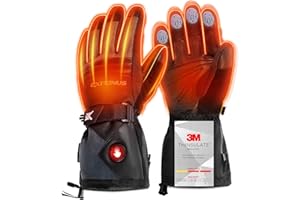 Extremus Buckwell Heated Gloves, Rechargeable Electric Warm Touch Screen fingertips Waterproof Winter Gloves for Men & Women, Heated Ice Fishing, Skiing, Snowboarding, Snowmobile Gloves