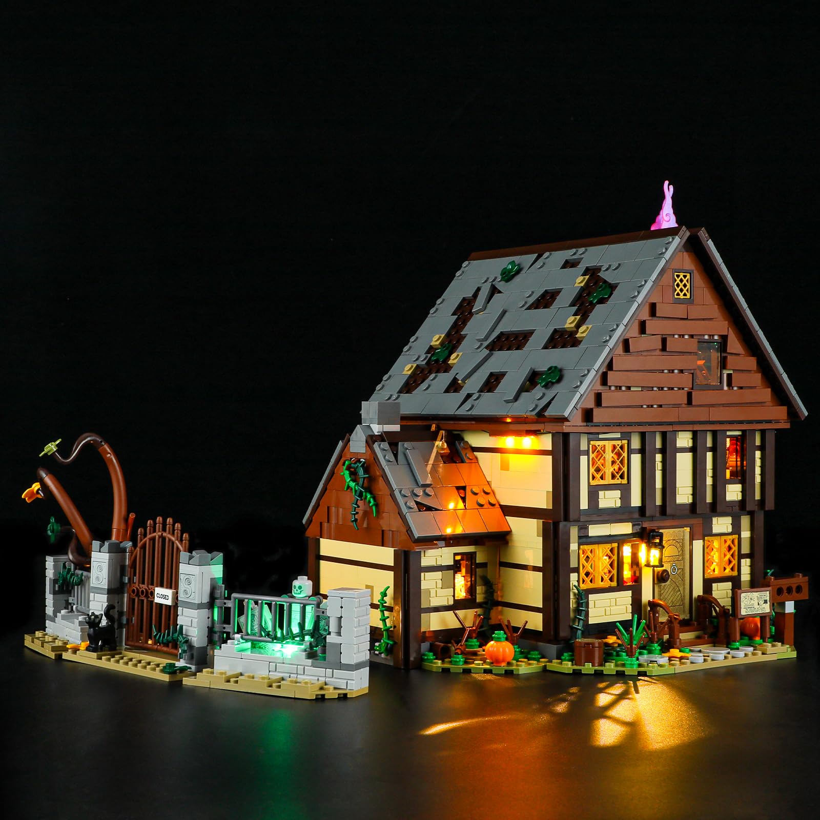 MENZAVA LED Light Set Compatible with LEGO 21341 Disney Hocus Pocus: The Sanderson Sisters' Cottage Ideas Building Blocks Model - Model Set NOT Included