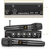Sound Town Wireless Microphone Karaoke Mixer System with HD Audio Return Channel, Optical (Toslink), AUX, Supports Smart TV, Media Box, PC, Bluetooth, Soundbar, Receiver (SWM16-MAX)