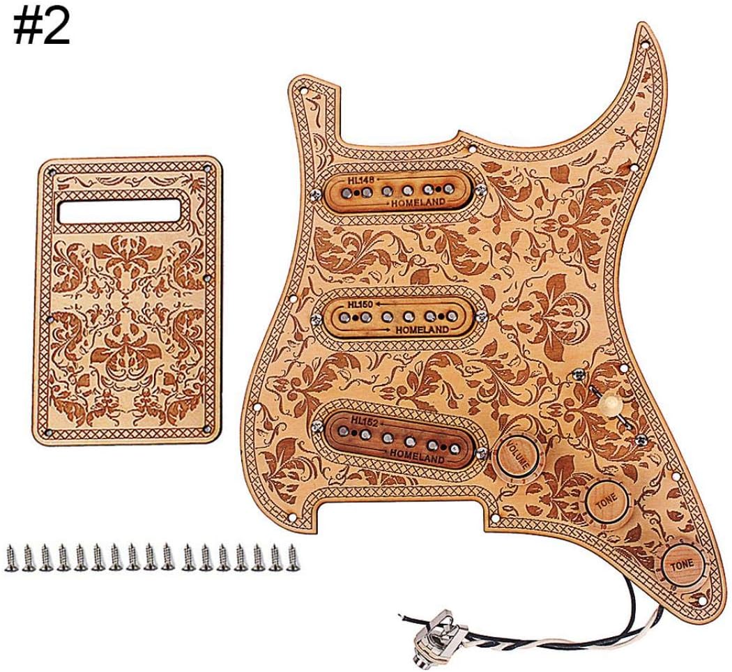 difcuyg5Ozw Professional Pre-wired Loaded 7 Control SSS Pickguard Pickups Parts for Strat Electric Guitar Easy Operation - 2#