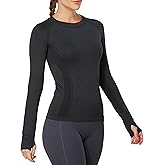 MathCat Workout Shirts for Women Long Sleeve, Workout Tops for Women, Quick Dry Gym Athletic Tops，Seamless Yoga Shirts
