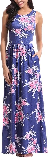 Amazon.com: Zattcas Maxi Dresses for Women,Womens Crew Neck Sleeveless