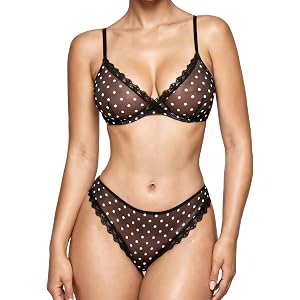 Avidlove Wireless Lace Lingerie Set Floral Print Bra and Panty Sets 2 Piece