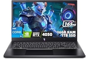 Acer Nitro V 15 Gaming Laptop, 15.6" FHD 165Hz Display, Intel Core i5-13420H, GeForce RTX 4050 6GB, 16GB DDR5 RAM, 1TB PCIe G